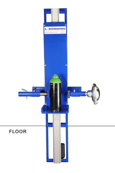 Lifting and lowering device for gas cylinders 